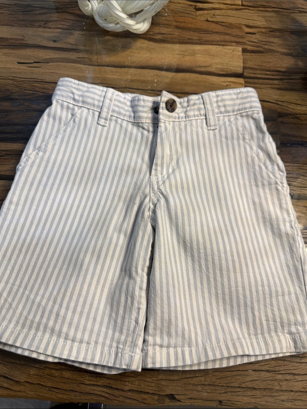 Cat & Jack Light Blue and White Striped Shorts